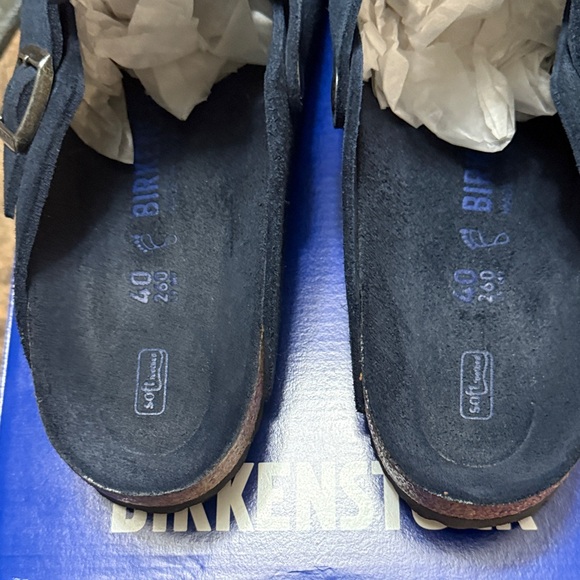Birkenstock Blue Suede Clogs - Picture 5 of 7